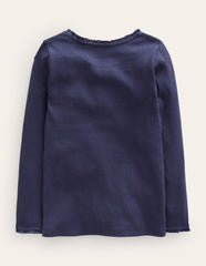 Ribbed Long Sleeve T-shirt - Starboard Blue