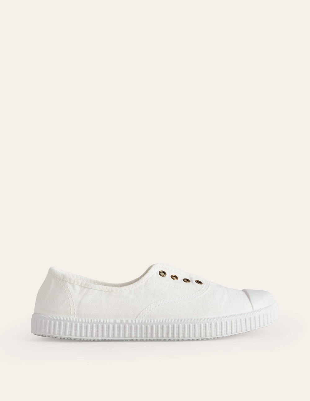 Laceless Canvas Plimsoll - Ivory