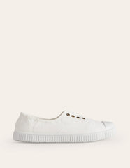 Laceless Canvas Plimsoll - Ivory