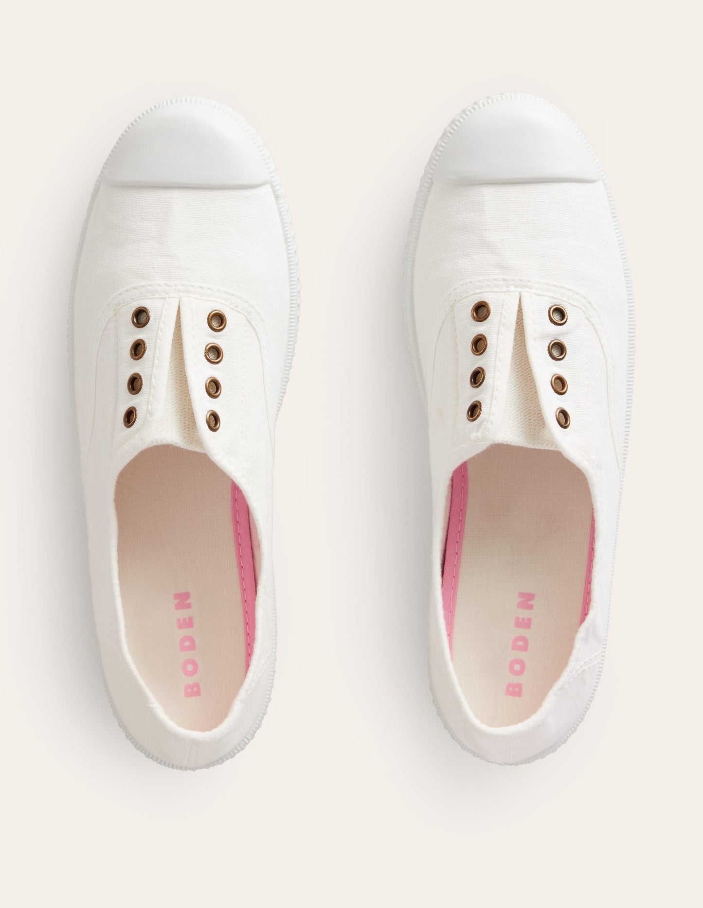 Laceless Canvas Plimsoll - Ivory