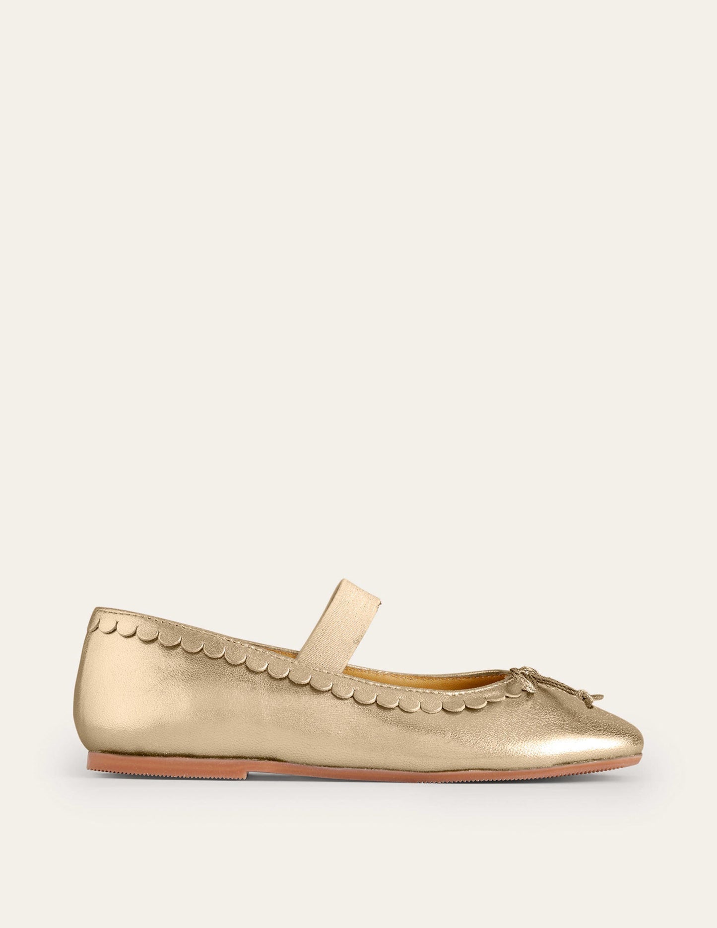 Leather Ballet Flats - Gold Metallic