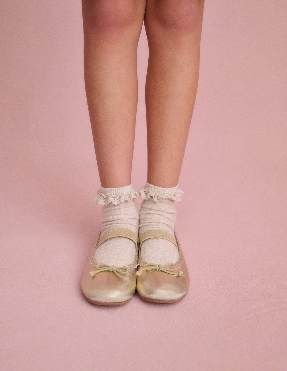 Leather Ballet Flats - Gold Metallic