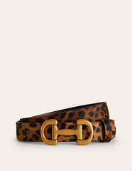 Iris Snaffle - Trim Leather Belt - Leopard