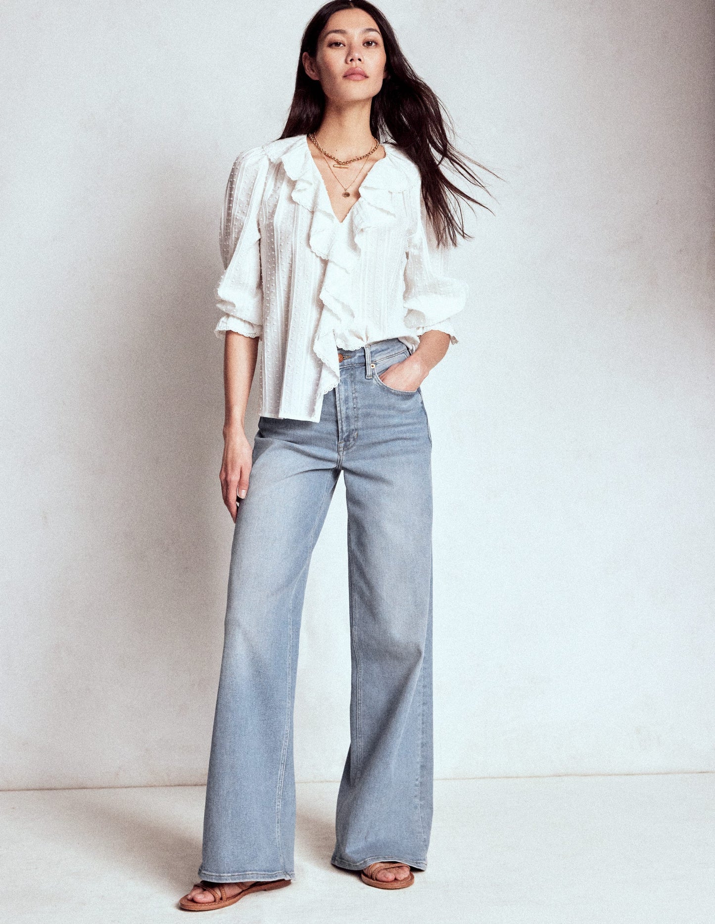 High Rise Wide Leg Jeans - Light Vintage