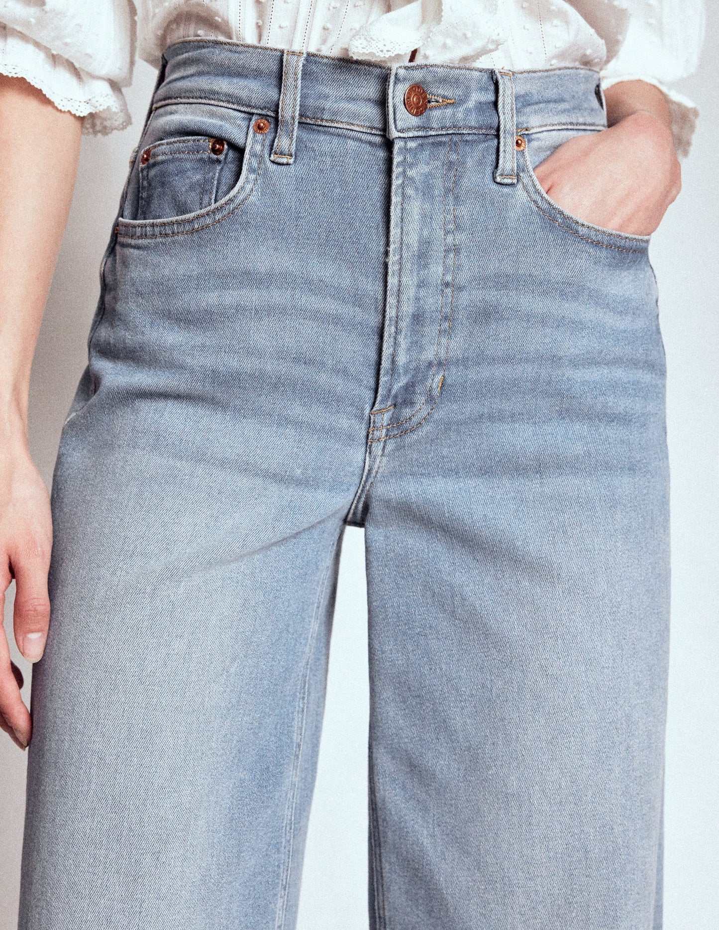 High Rise Wide Leg Jeans - Light Vintage