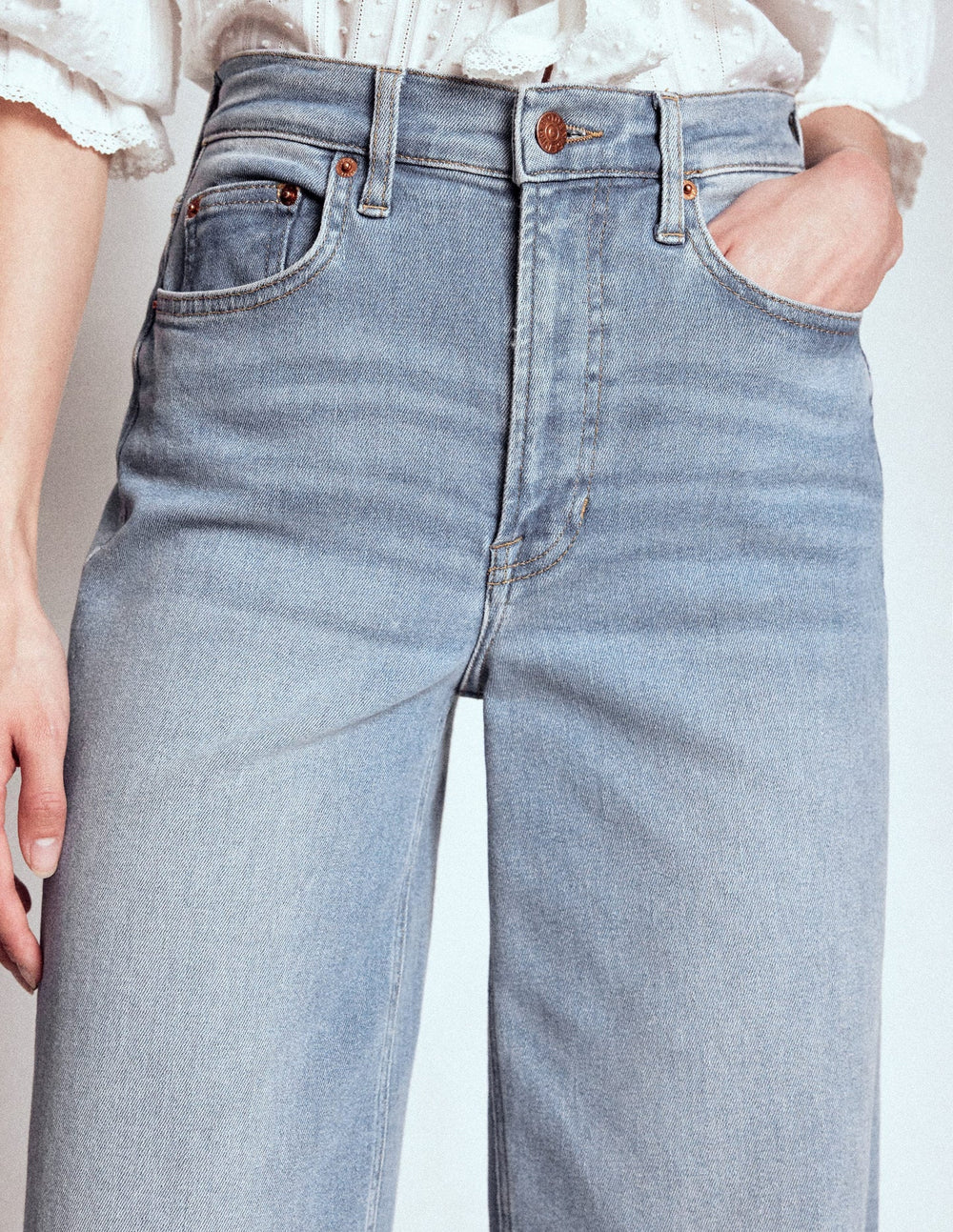 High Rise Wide Leg Jeans - Light Vintage