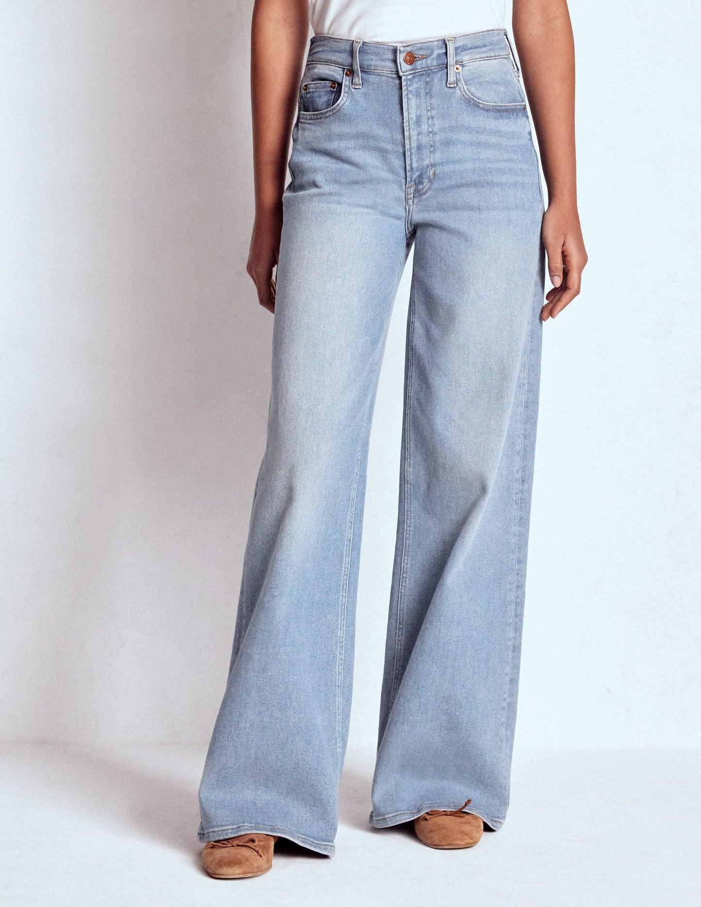 High Rise Wide Leg Jeans - Light Vintage