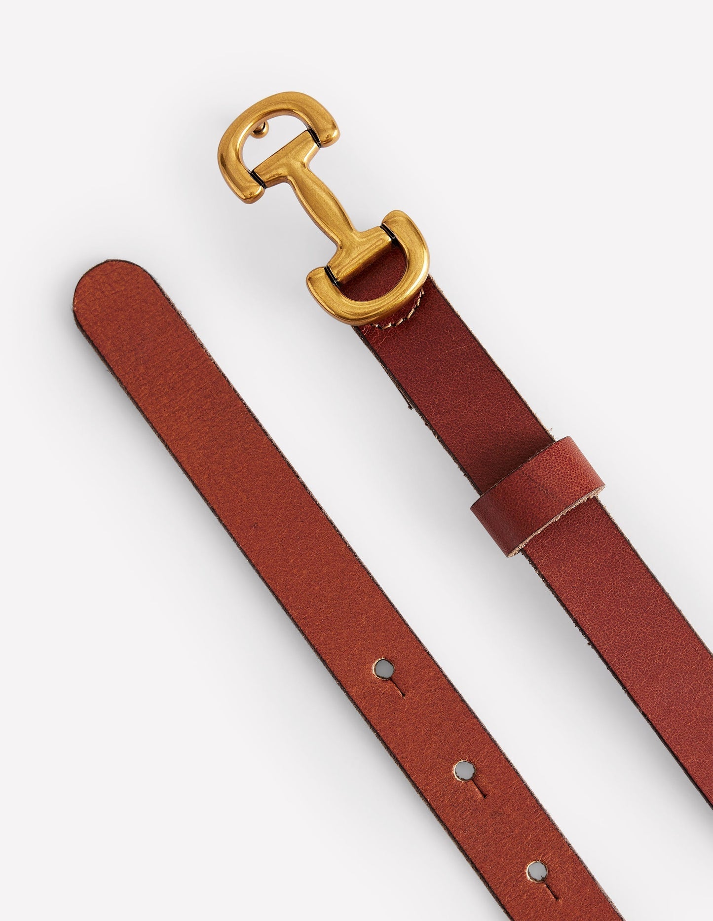Iris Skinny Snaffle Trim Belt - Tan
