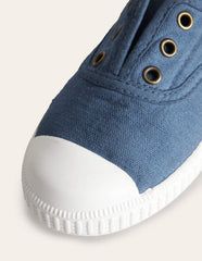 Laceless Canvas Pull - ons - College Navy