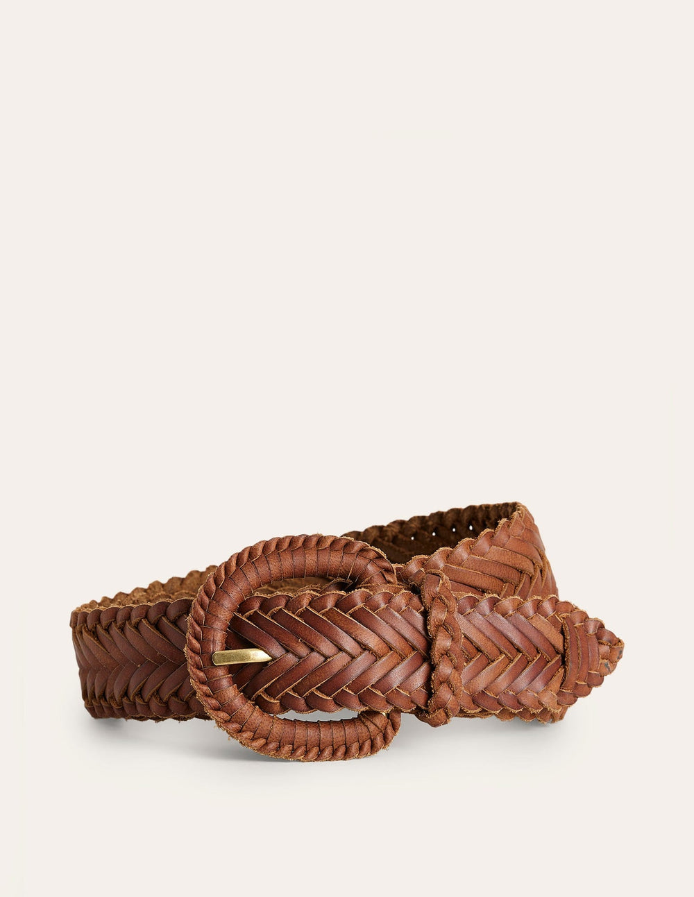 Woven Leather Belt - Tan