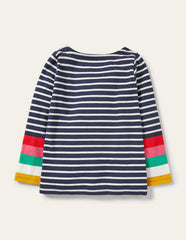 Fun Breton - Ivory/Starboard Navy Rainbow