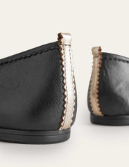 Kitty Flexi Sole Ballet Flats - Black Leather
