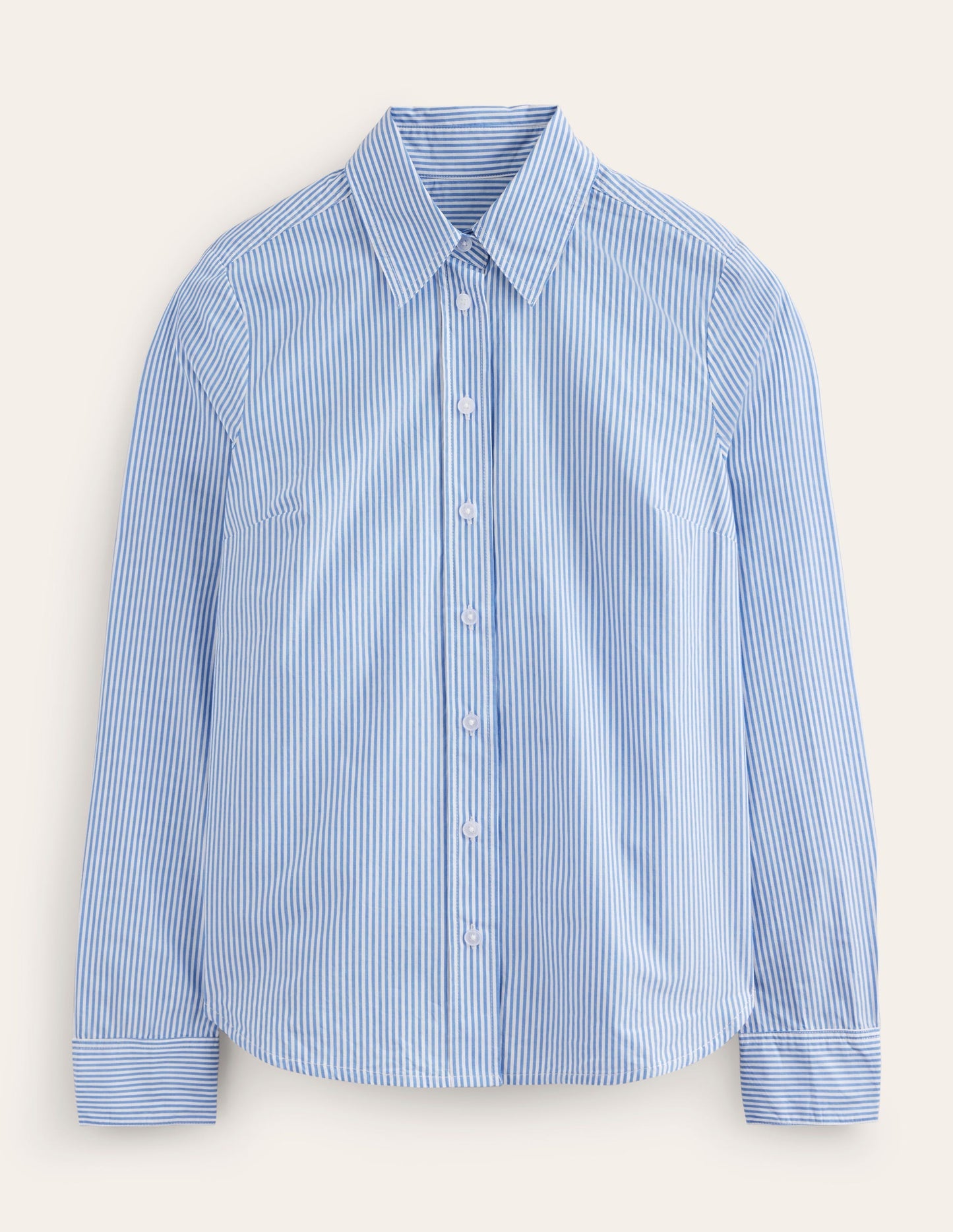 Sienna Cotton Shirt - Fine Blue Stripe