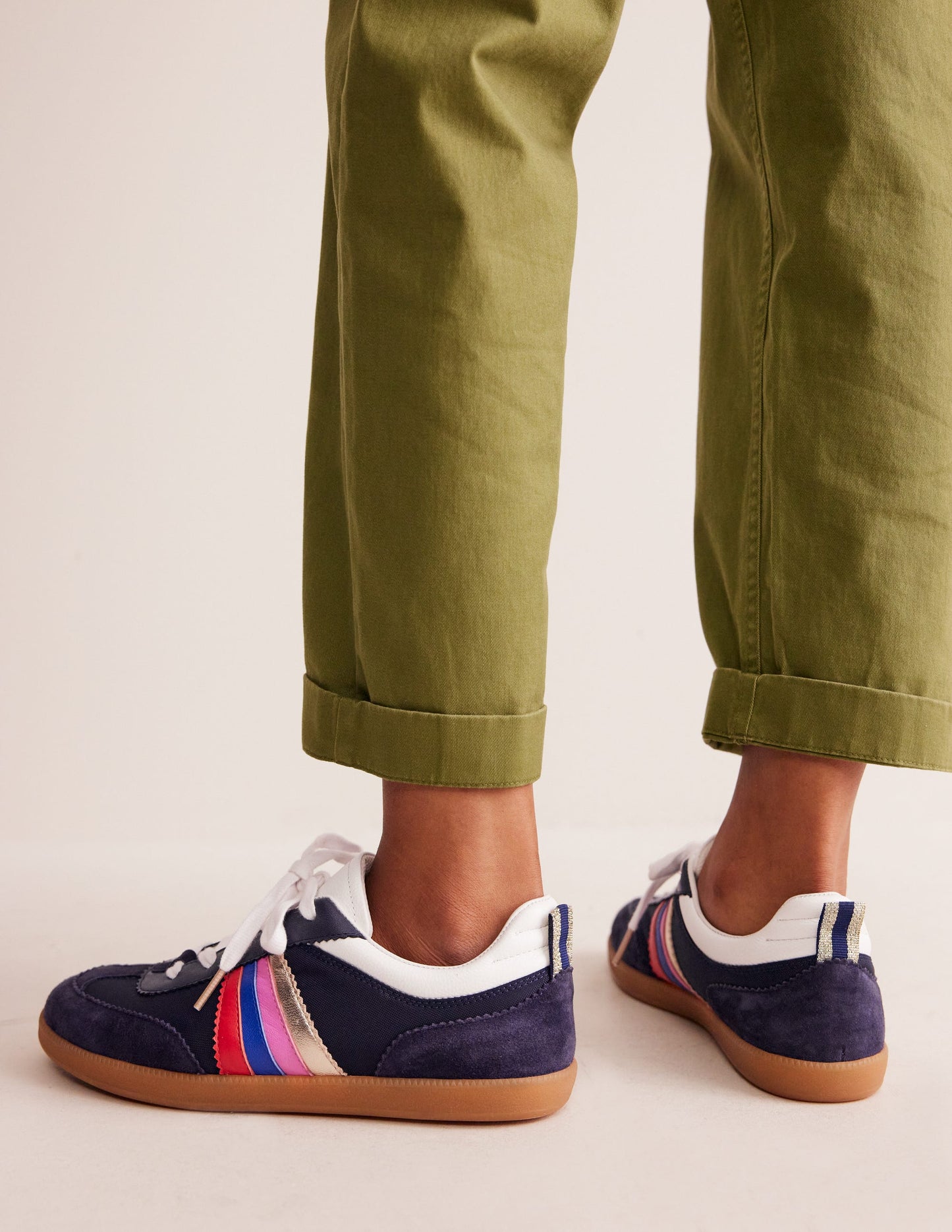 Erin Retro Tennis Trainers - Navy/Rainbow
