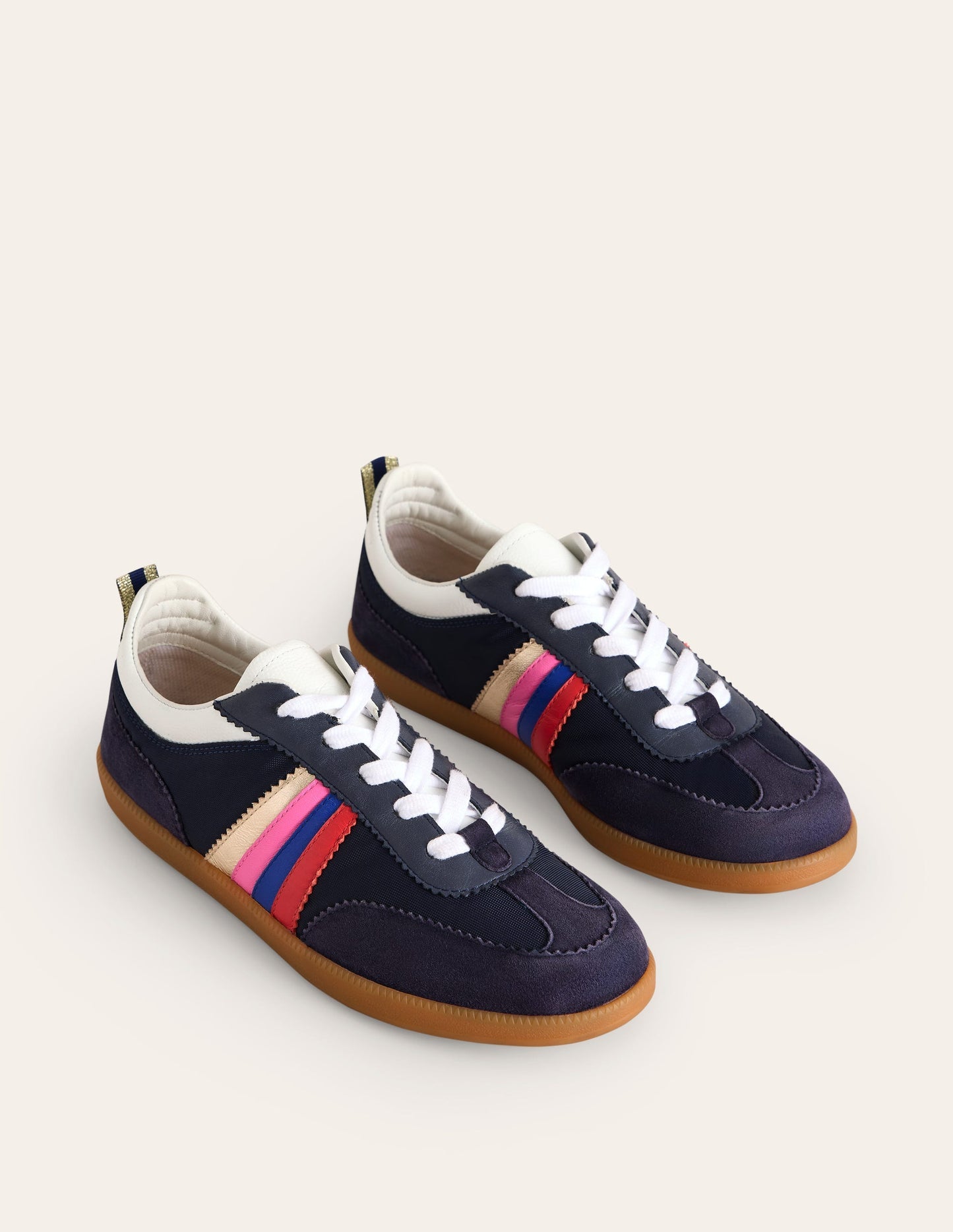 Erin Retro Tennis Trainers - Navy/Rainbow