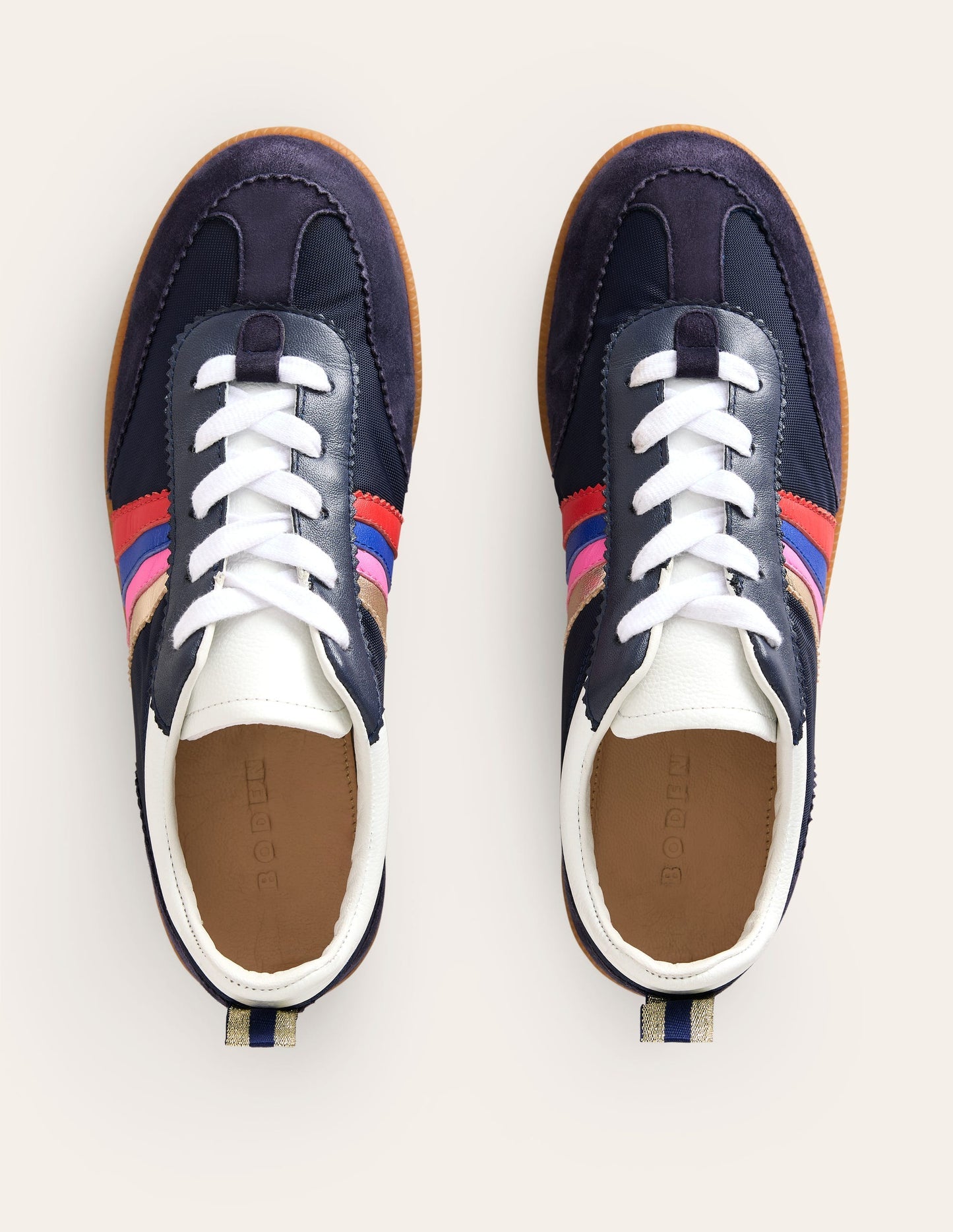 Erin Retro Tennis Trainers - Navy/Rainbow