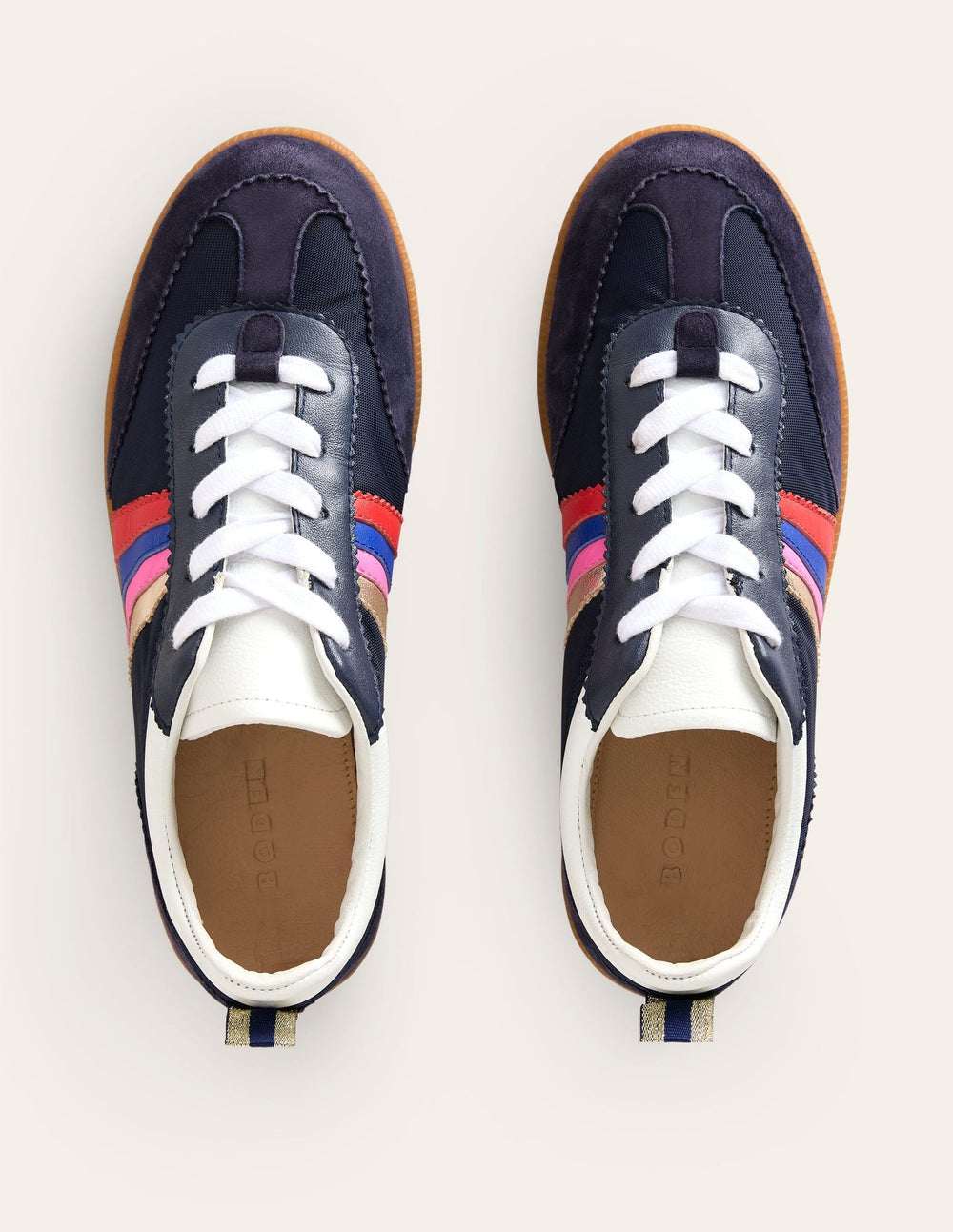 Erin Retro Tennis Trainers - Navy/Rainbow
