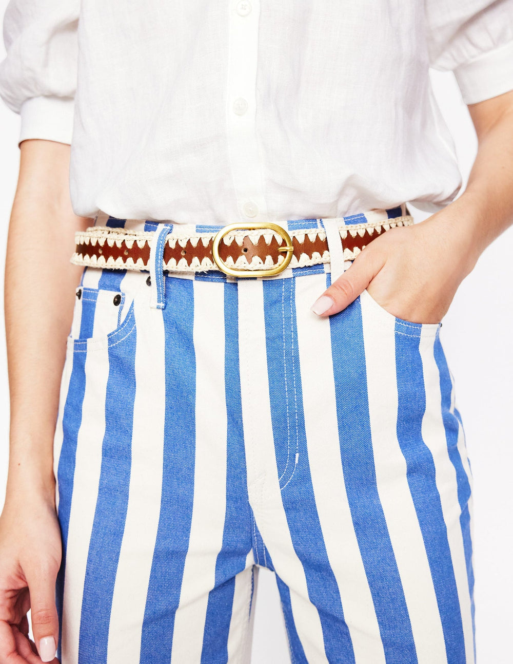 Whipstitch Classic Belt - Tan