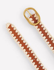 Whipstitch Classic Belt - Tan