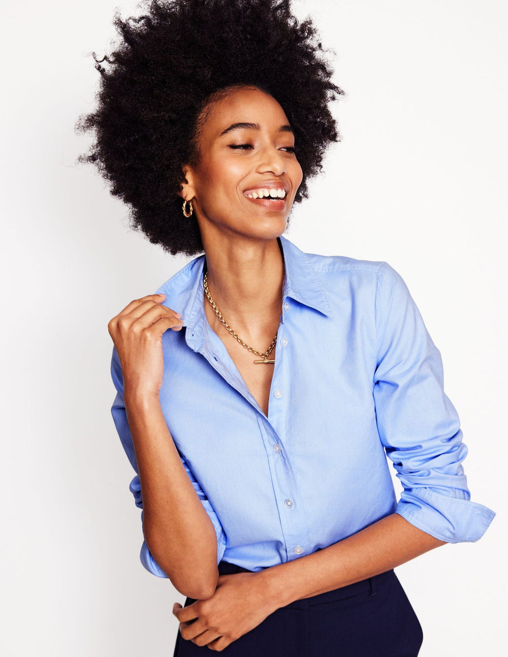 Sienna Cotton Shirt - Blue Oxford