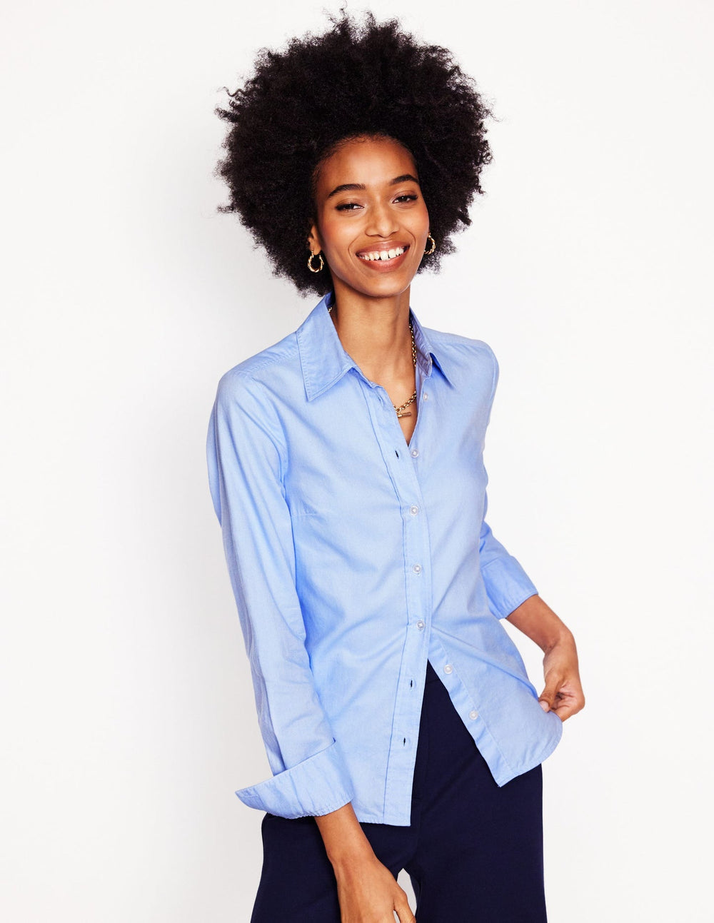 Sienna Cotton Shirt - Blue Oxford