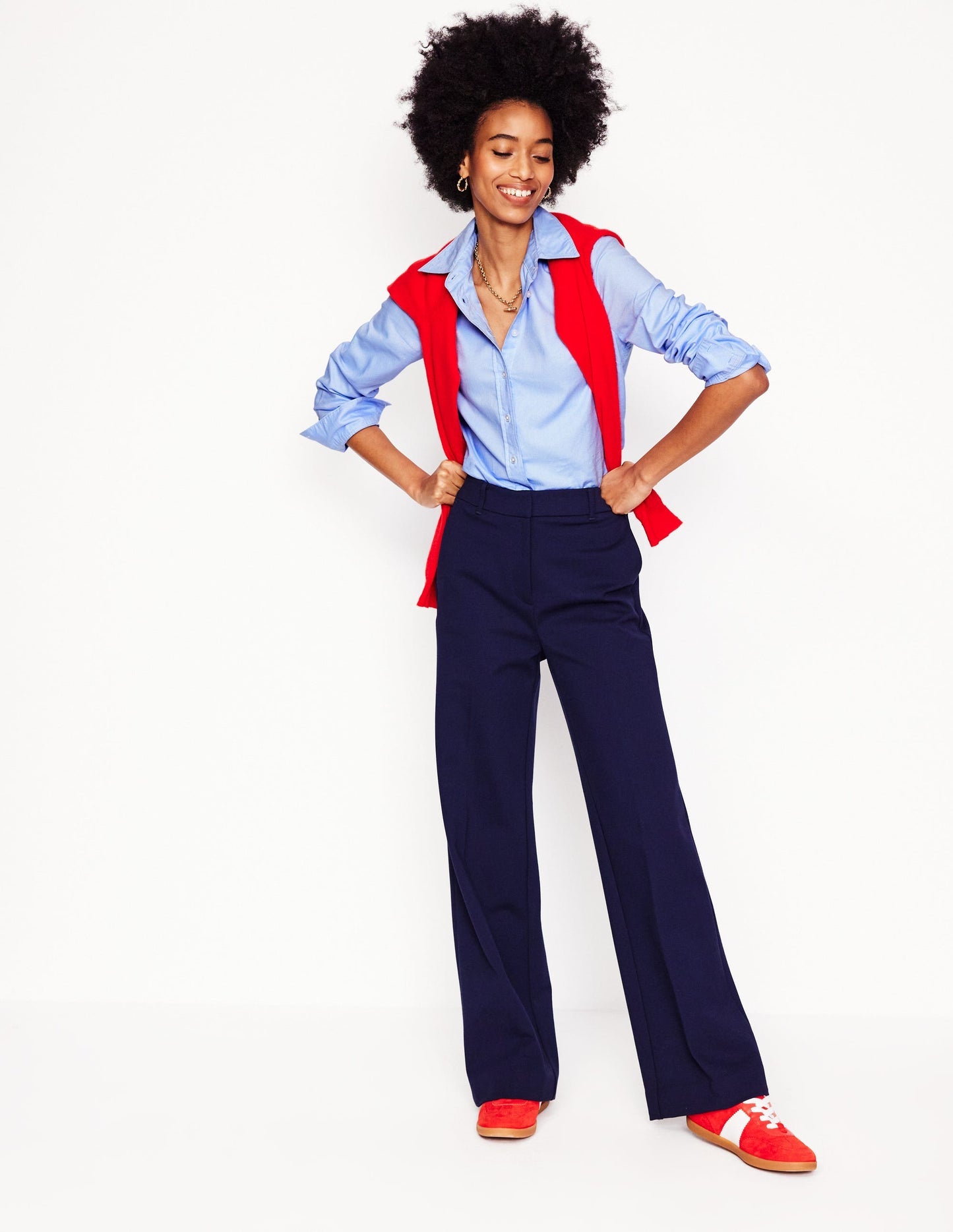 Sienna Cotton Shirt - Blue Oxford