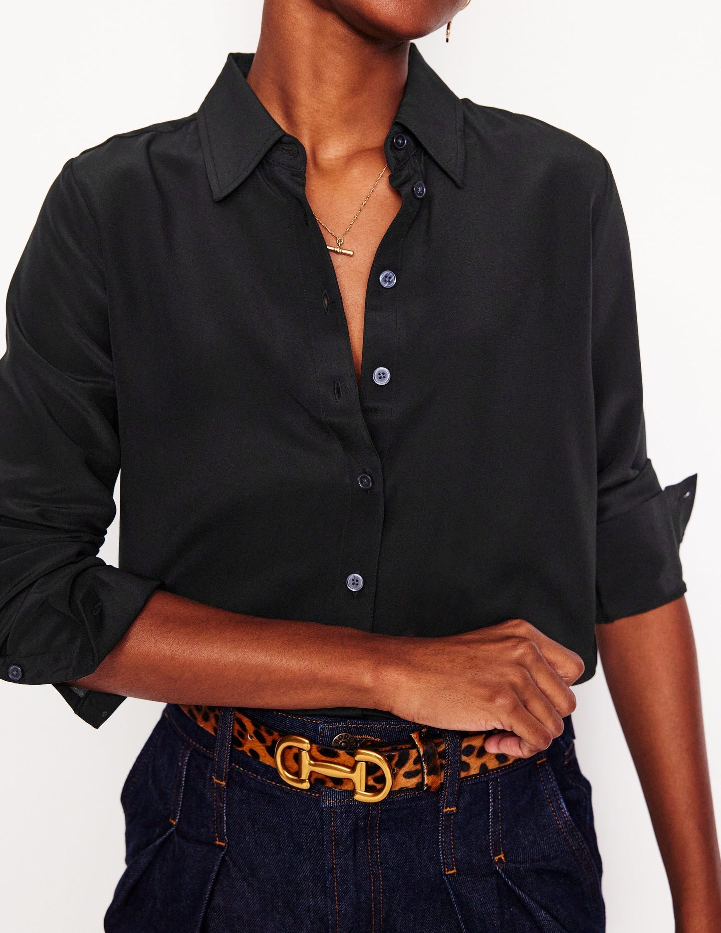 Sienna Silk Shirt - Black