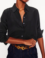 Sienna Silk Shirt - Black