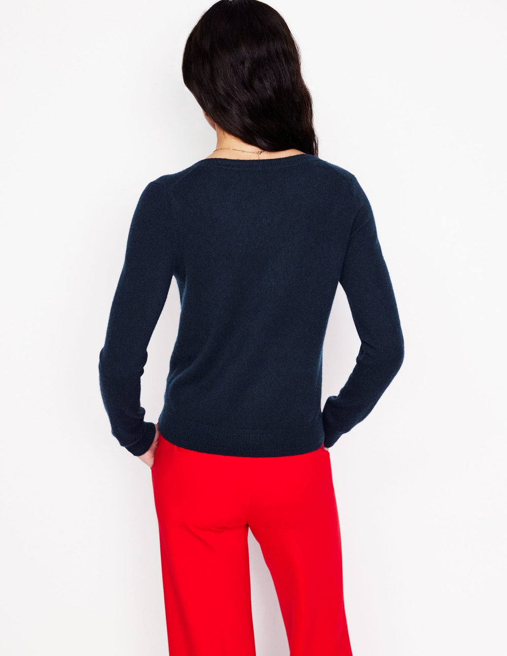Eva Cashmere V - Neck Sweater - Navy