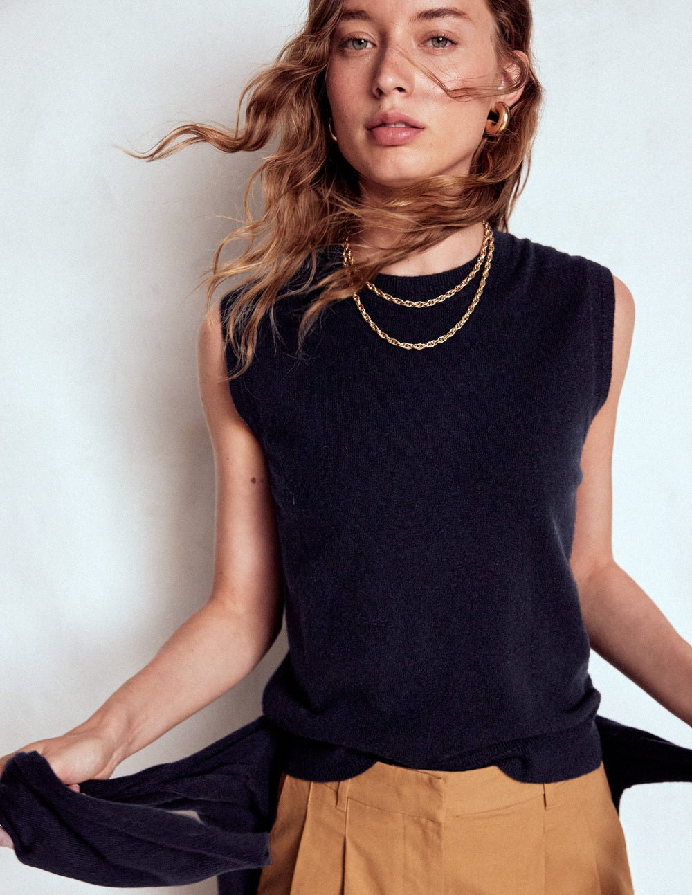 Eva Cashmere Vest - Navy