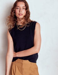 Eva Cashmere Vest - Navy