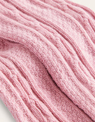 Cable Footless Tights - Vintage Pink