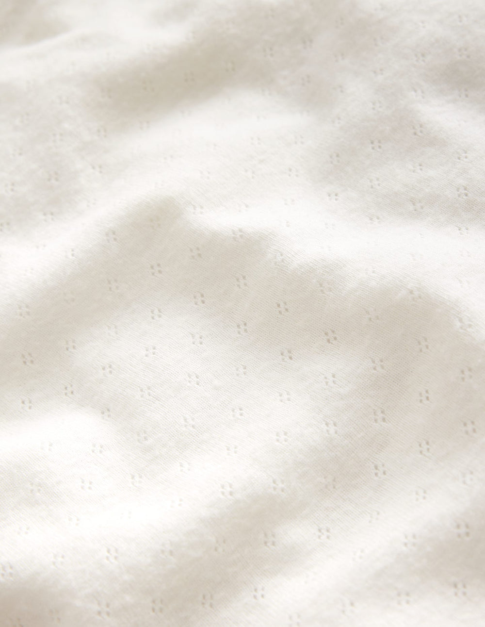 Long Sleeve Pointelle Top - Soft Ivory