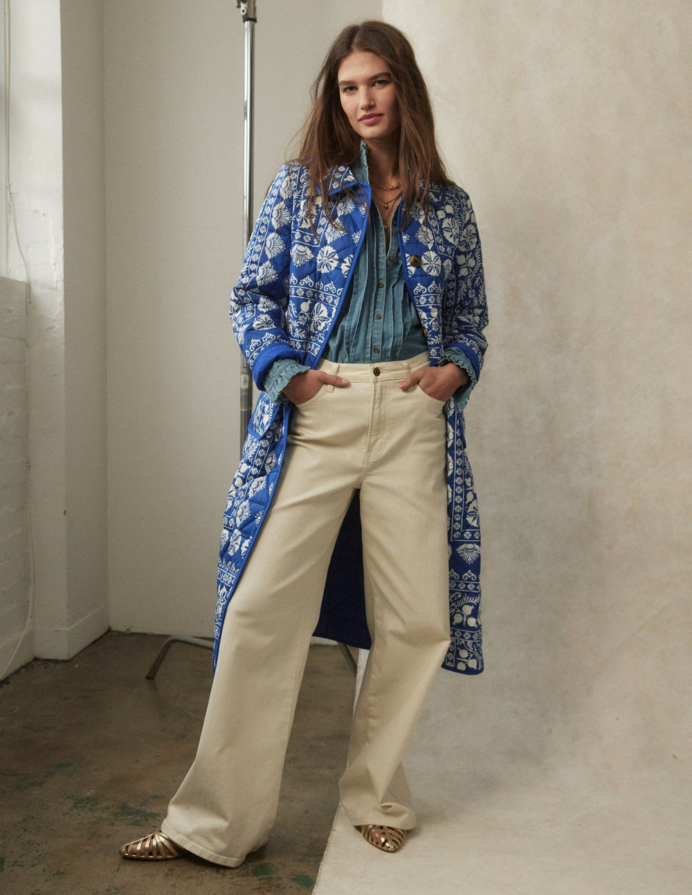 High Rise Wide Leg Jeans - Ecru