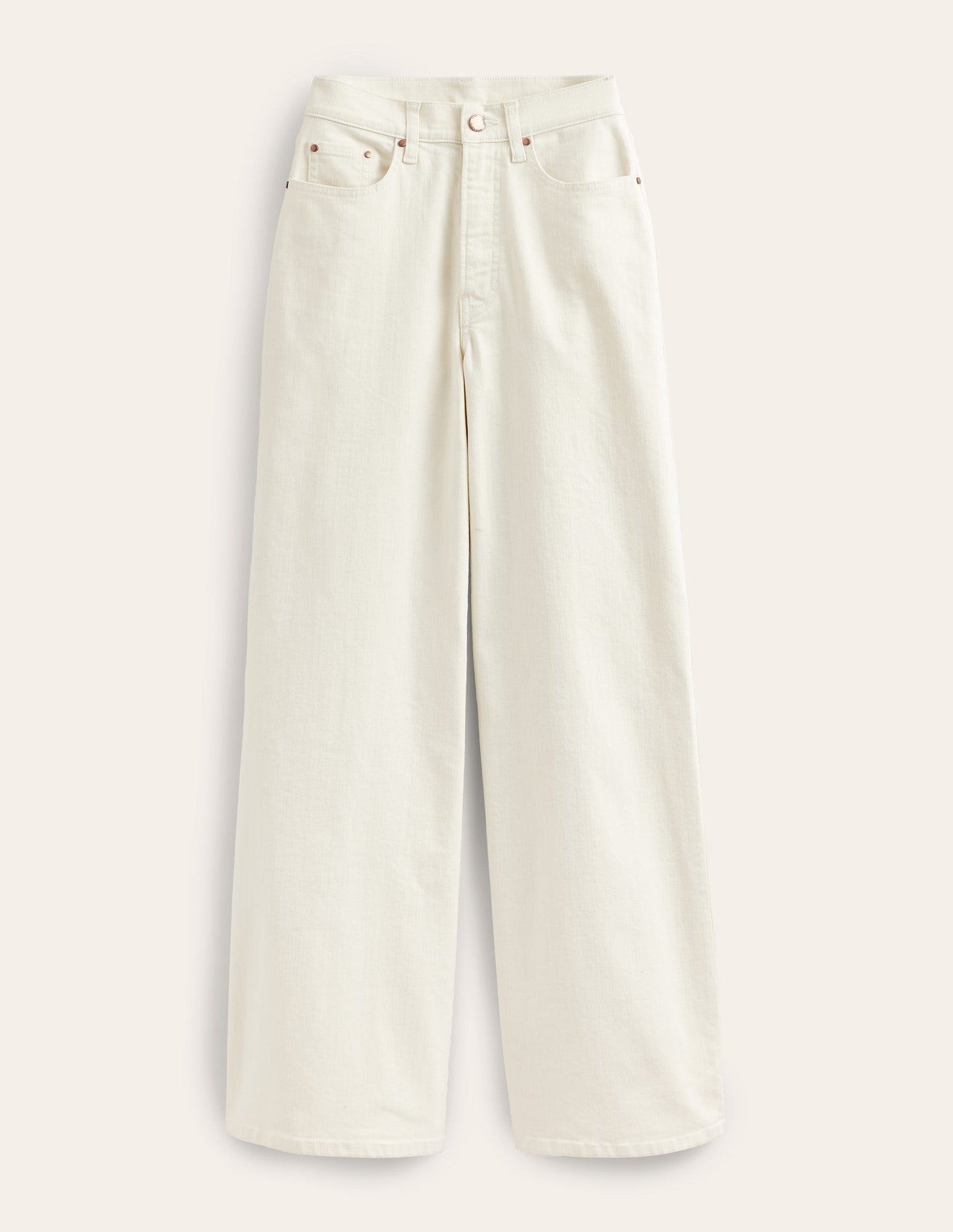 High Rise Wide Leg Jeans - Ecru
