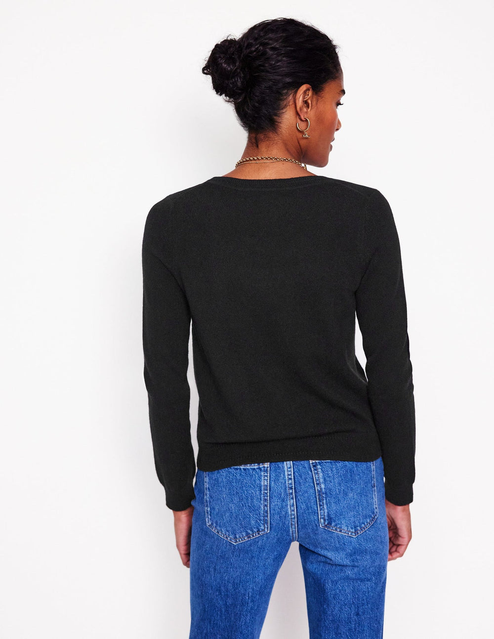 Eva Cashmere V - Neck Sweater - Black
