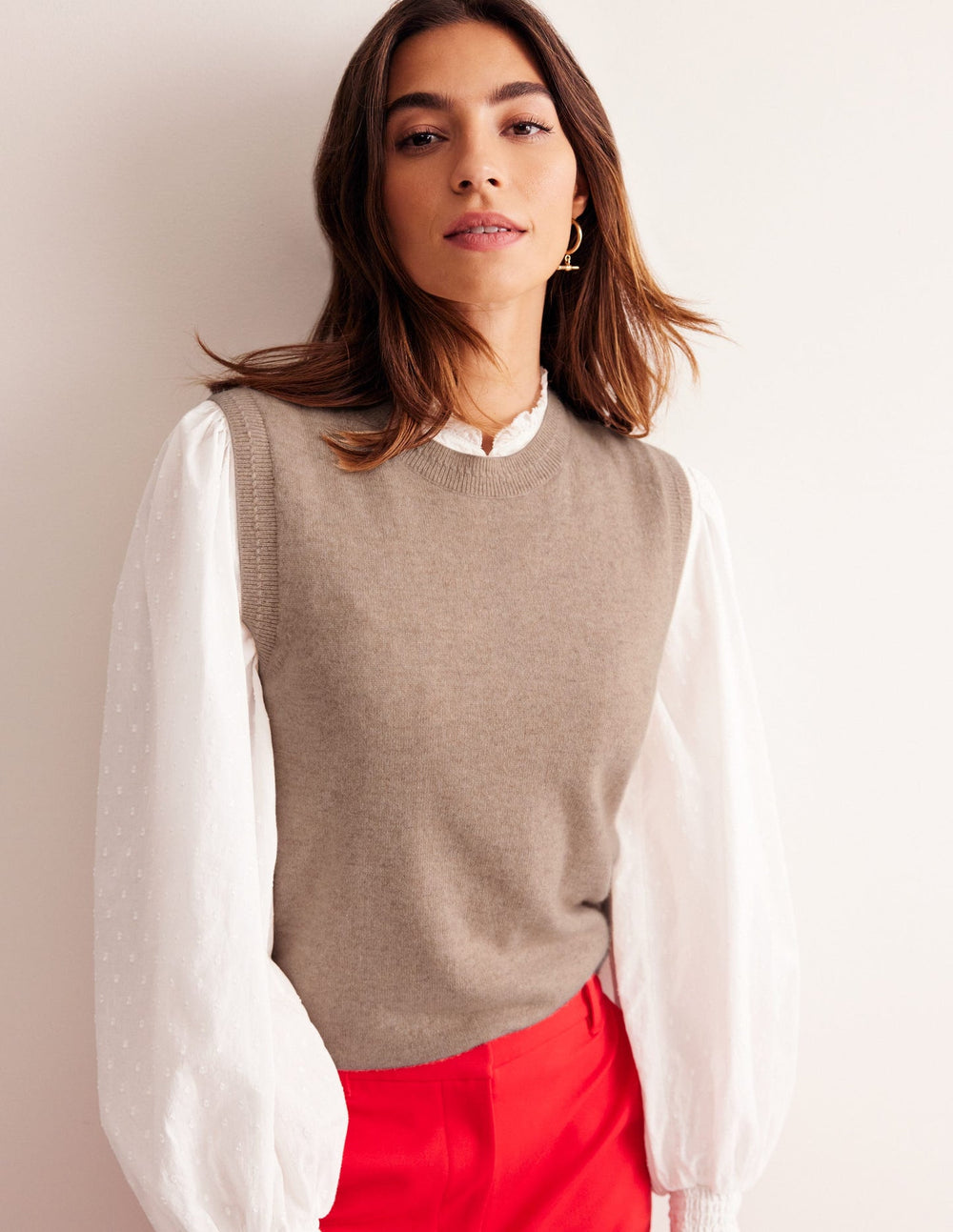 Eva Cashmere Vest - Chinchilla Melange