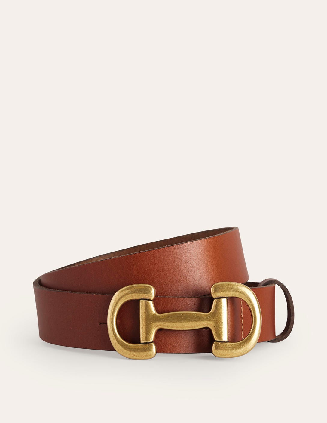 Iris Snaffle - Trim Leather Belt - Tan