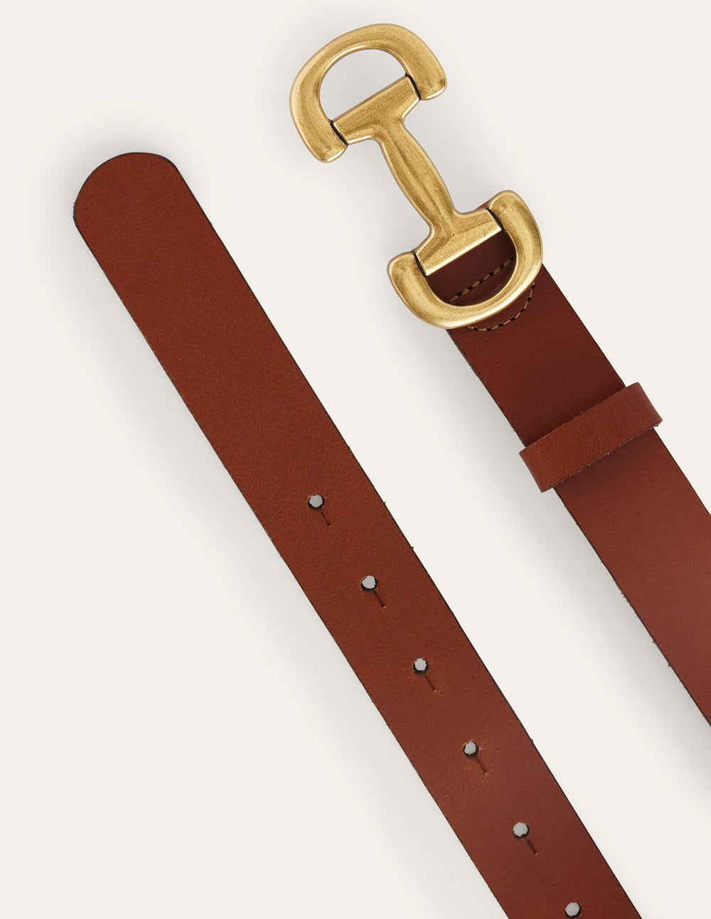 Iris Snaffle - Trim Leather Belt - Tan