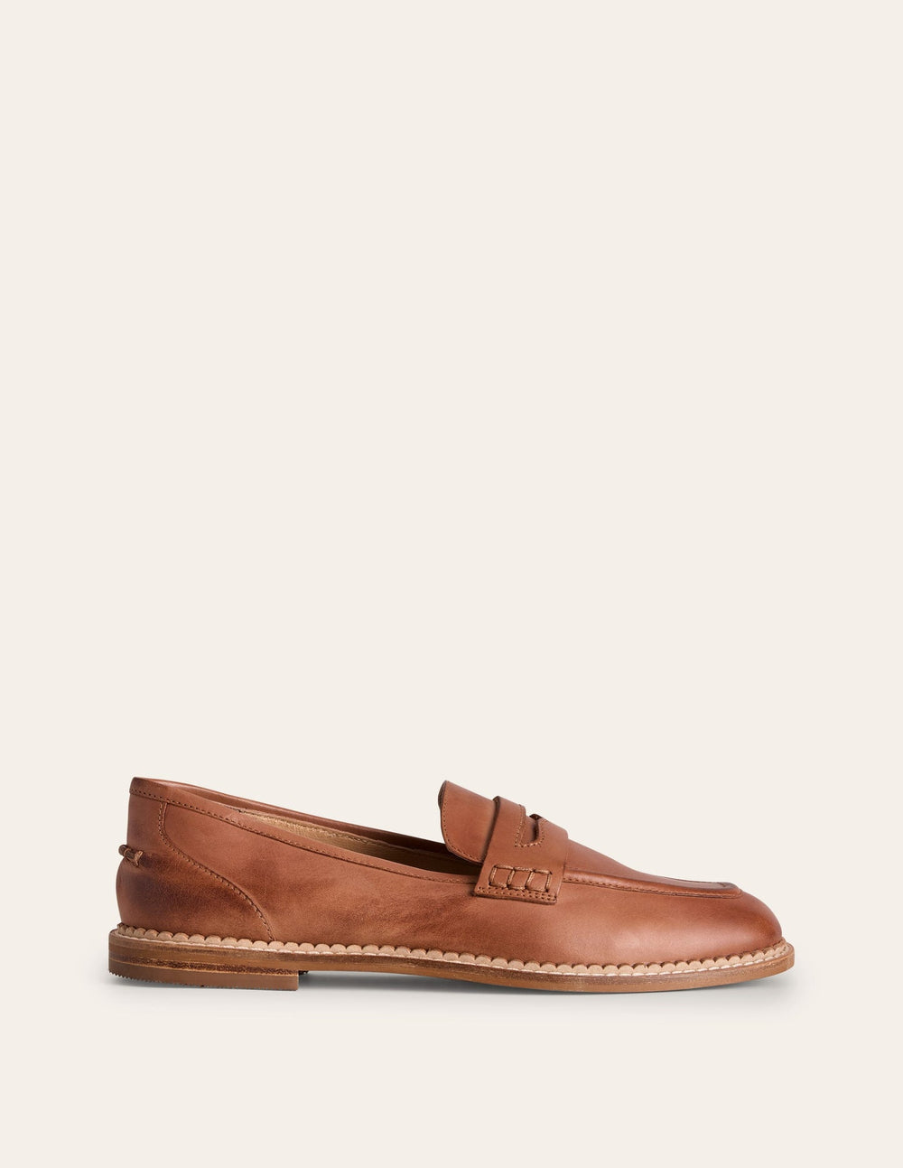 Nya Penny Loafers - Tan Burnished Leather