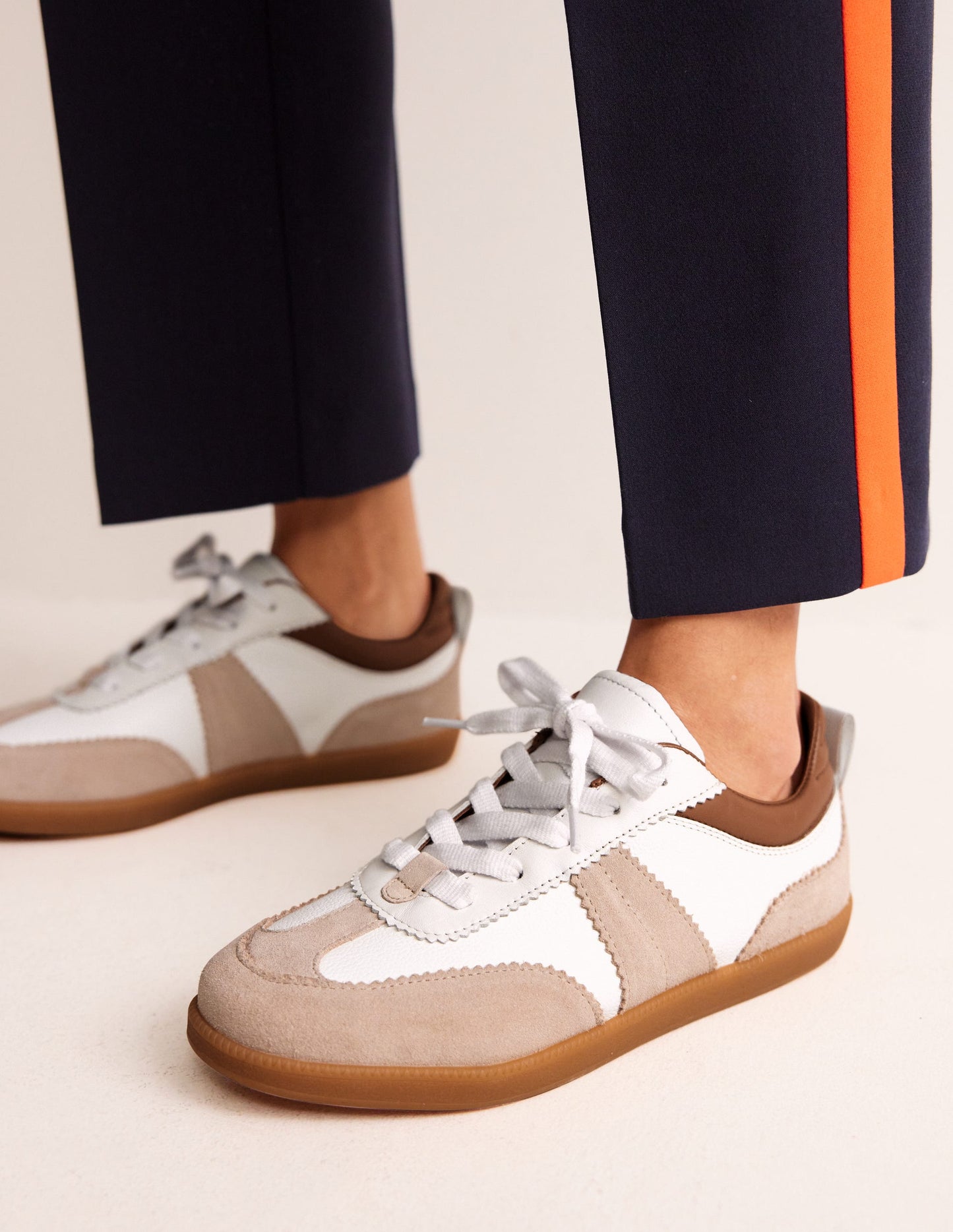 Erin Retro Tennis Trainers - White Mix