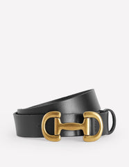 Iris Snaffle - Trim Leather Belt - Black