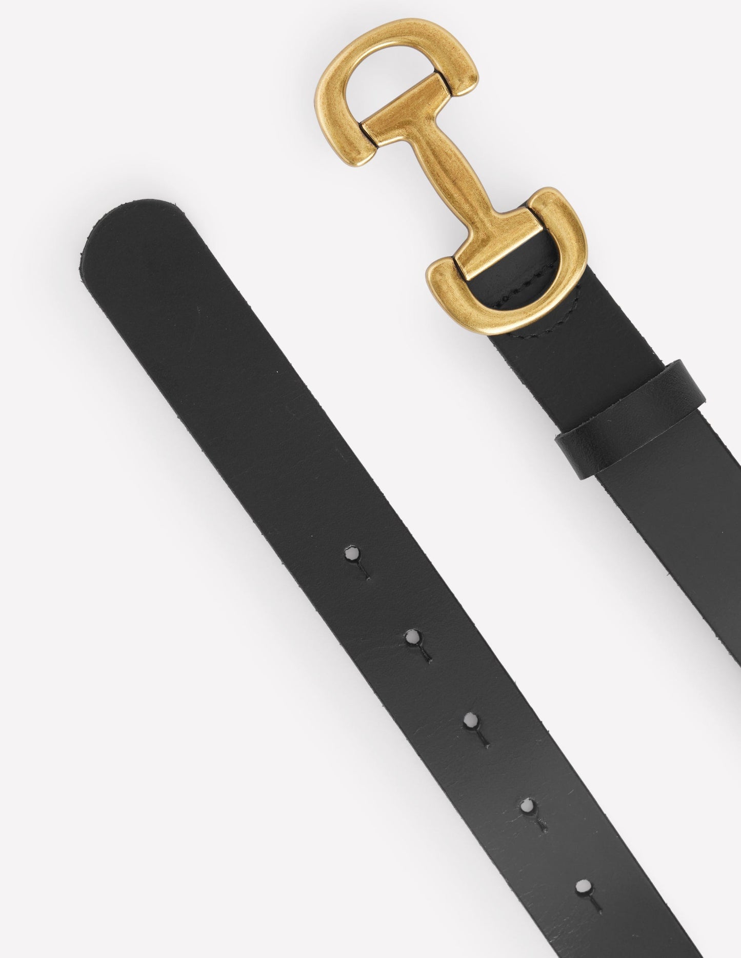 Iris Snaffle - Trim Leather Belt - Black
