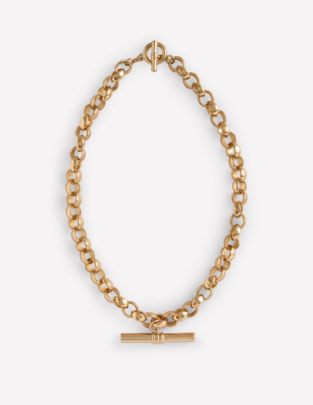 Chunky T - bar Chain Necklace - Gold