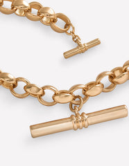 Chunky T - bar Chain Necklace - Gold