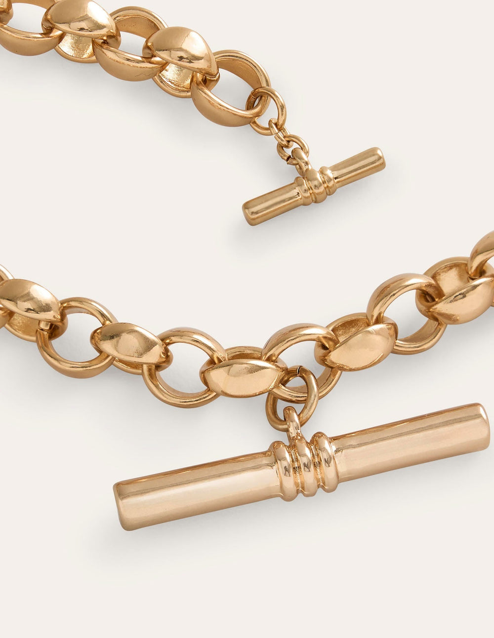Chunky T - bar Chain Necklace - Gold