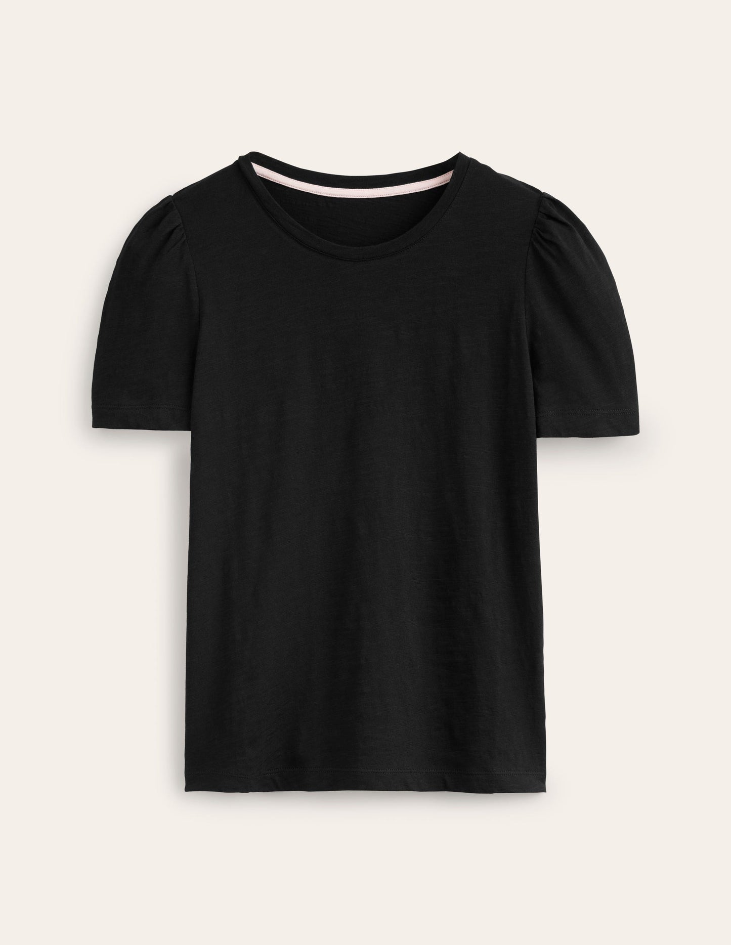 Cotton Puff Sleeve T-shirt - Black
