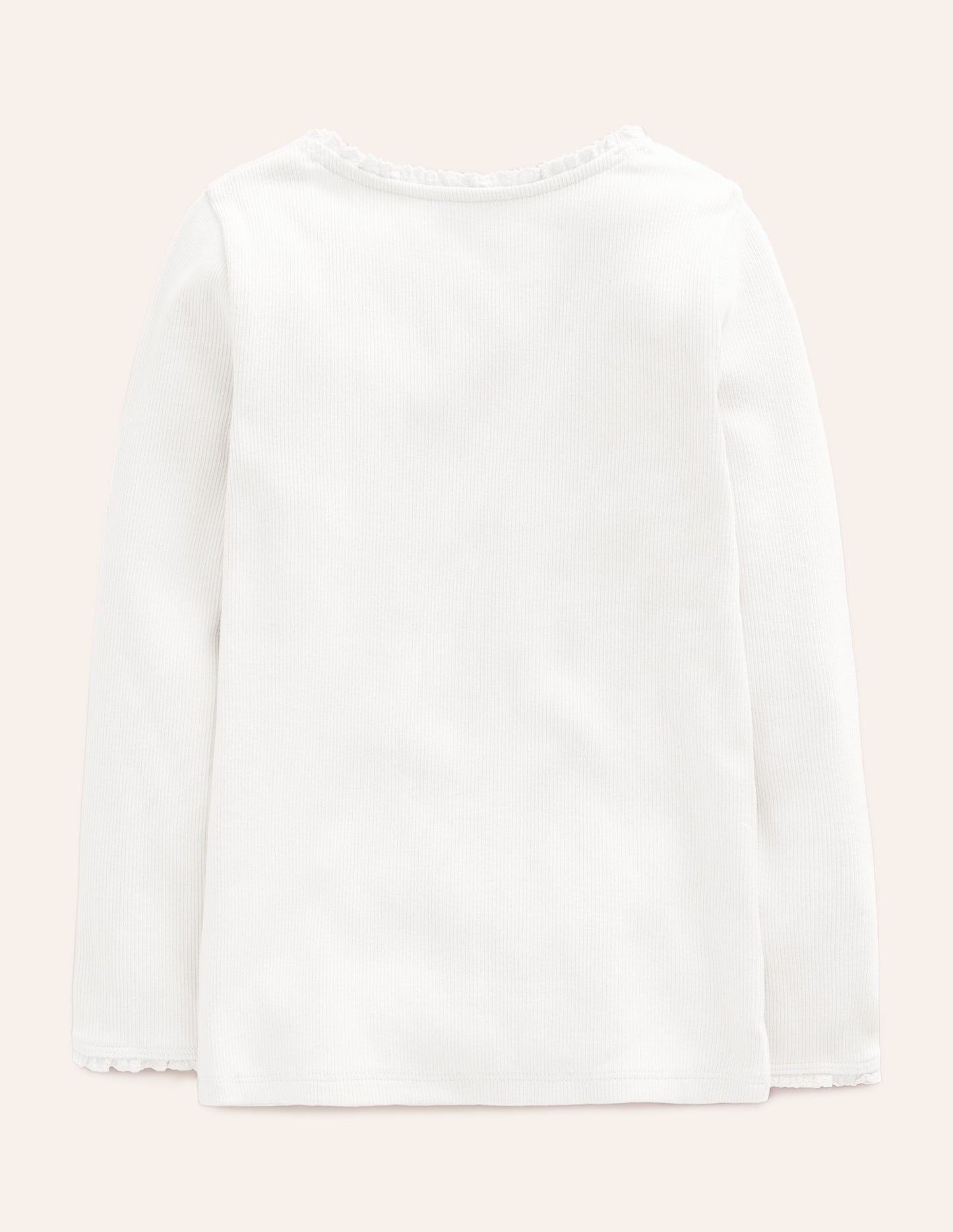 Ribbed Long Sleeve T-shirt - White