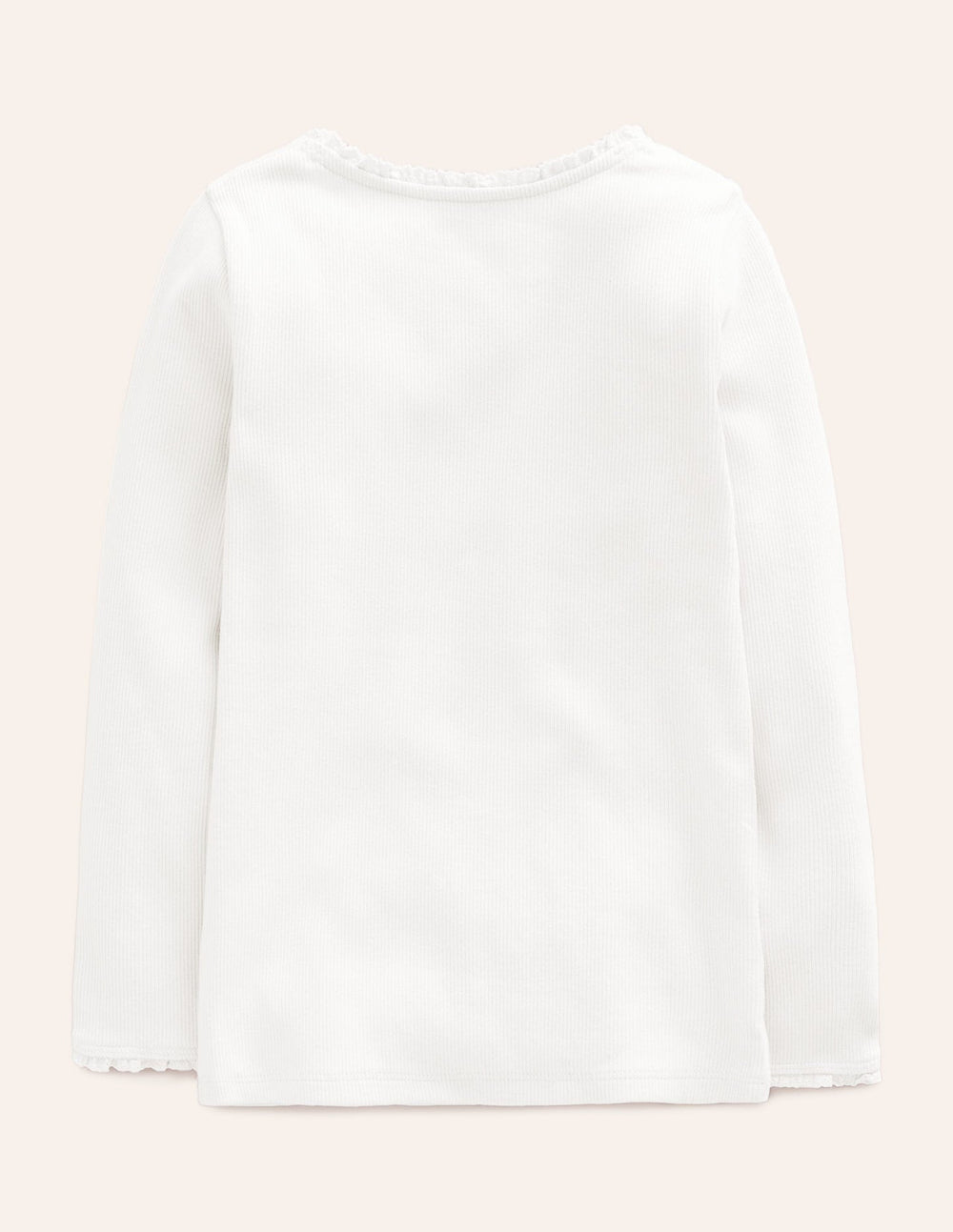 Ribbed Long Sleeve T-shirt - White