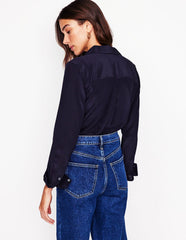 Sienna Silk Shirt - Navy